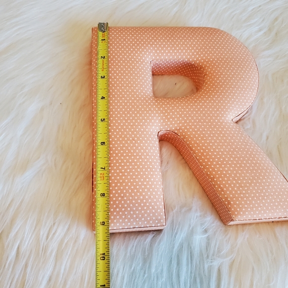Anthropologie Padded Monogram Orange R Wall Decor - Picture 6 of 7